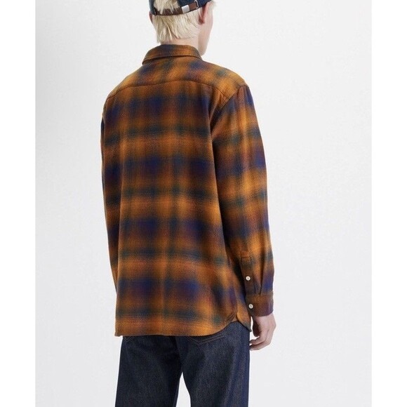 Levis Jackson Worker Overshirt Cotton Men's Sz M Relaxed Fit Plaid Check 89$ NWT - Picture 7 of 10